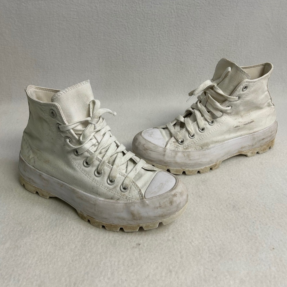 Streetwear Chunky Converse Womens 8.5 White Lugged High Top Sneakers 565902C